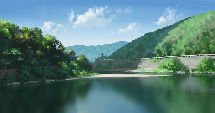 湖|插画师スタジオナカジー的自然风光插画图片