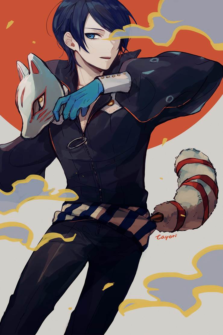 女神异闻录5插画师たより的喜多川祐介插画图片 BoBoPic