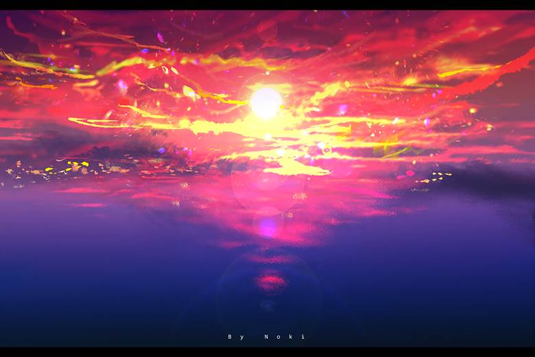 涂鸦, 风景, background, 原创, 云, water surface, fantasy, 风景100收藏