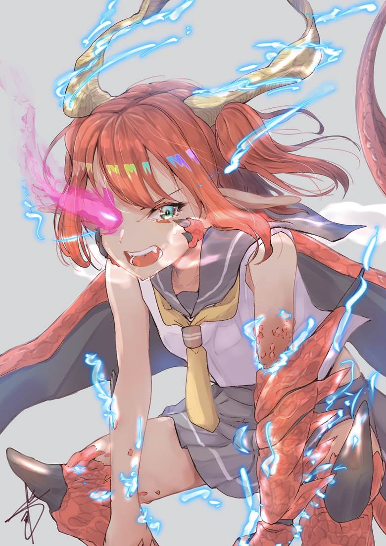 lovelive, Love Live! Sunshine!!, Ruby Kurosawa, Tsunomonogatari, dragon transformation, Love Live! 1000+ bookmarks