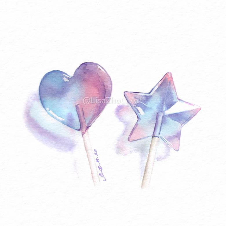 food porn, hand drawn, 食物, watercolor, dessert, candy, transparency, transparent watercolor