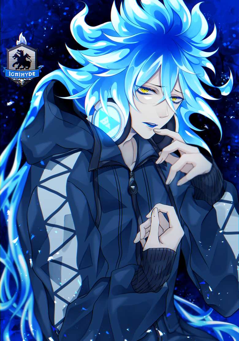 皮肤苍白,头发像火一样的idia shroud pixiv同人插画图片