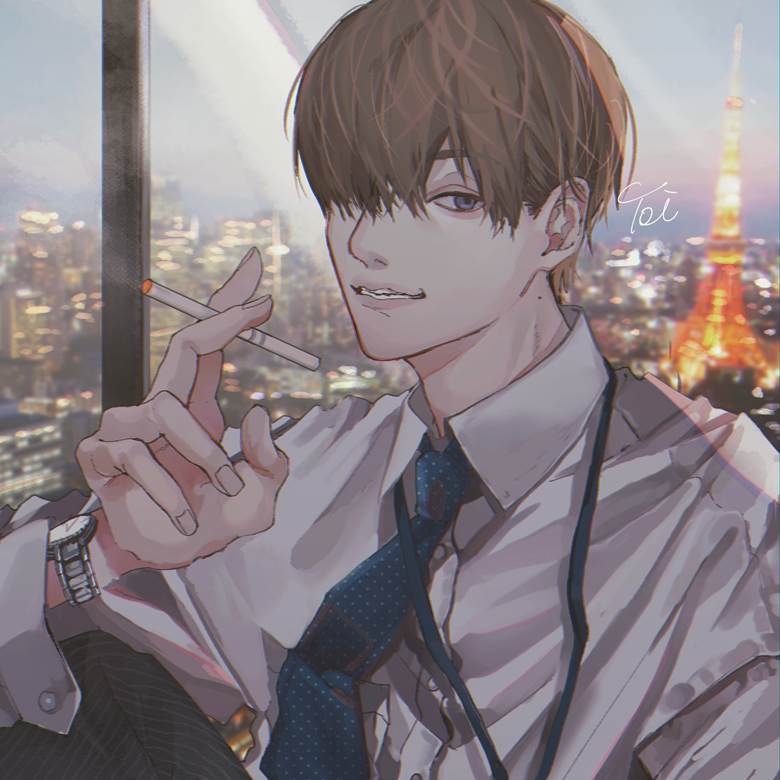 原创, 香烟, 西装, 插画