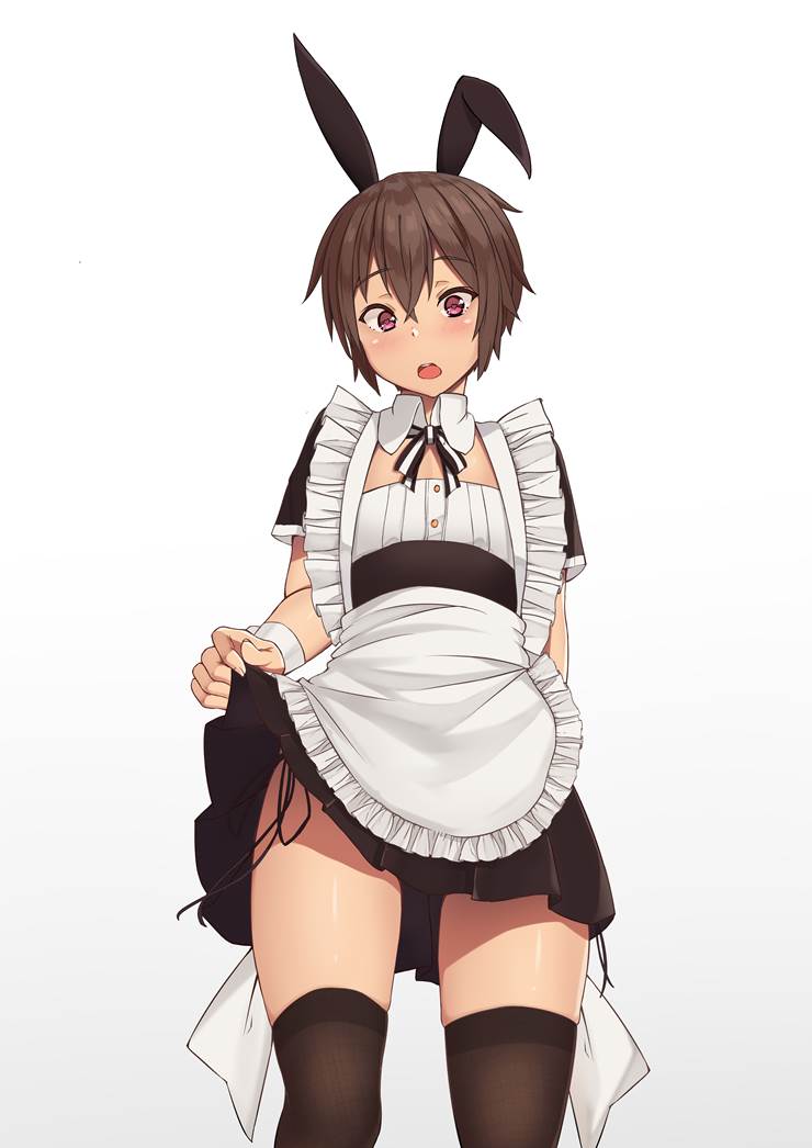 Shota, 女仆装, female clothing, 正太, 伪娘, 黑丝袜, 大腿, maid boy, Bunny Boy