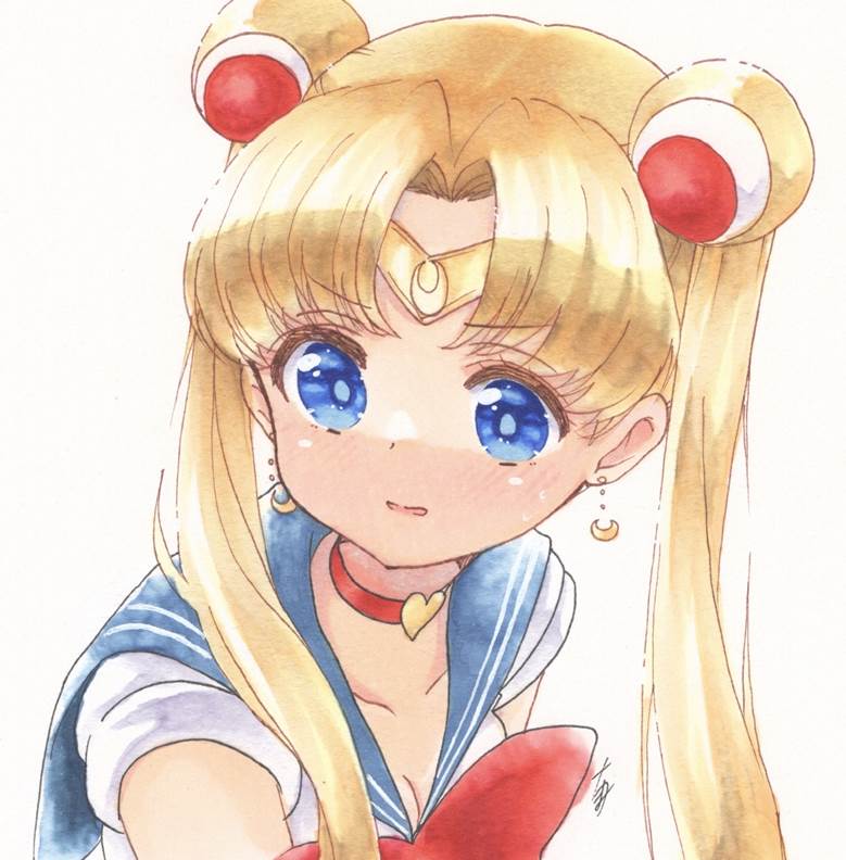 手绘, copic马克笔, 水手月亮, Sailor Moon, 美少女战士