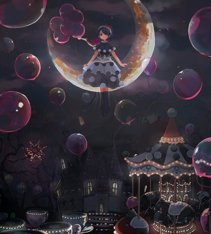 Touhou, Touhou Project, Doremy Sweet, amusement park, balloon