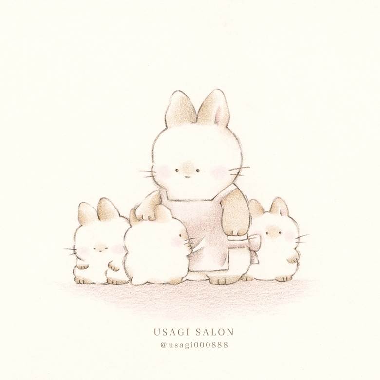 ぬくもり|さやか(うさぎサロン)的小兔子动物插画图片