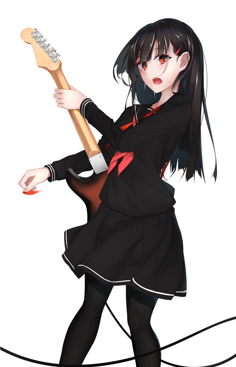 原创, 女孩子, 黑发, 黑色水手服, 黑裤袜, 黑丝袜