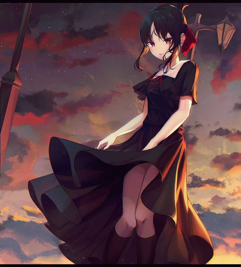 Kaguya-Sama: Love is War, Kaguya Shinomiya, Kaguya-sama, high school girl, Kaguya-sama: Love is War 1000+ bookmarks, black dress, string ribbon, summer clothes