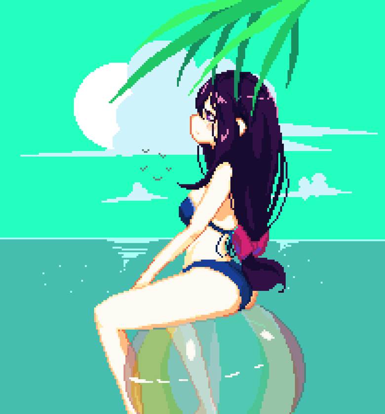 BanG Dream!, Rinko Shirokane, 点阵图, 比基尼, 桃花公主