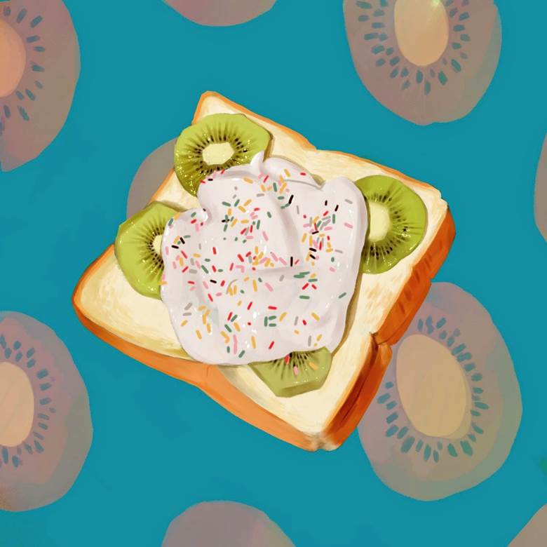 キウイ食パン|の的Pixiv美食插画图片