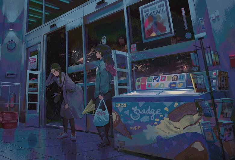 scenery, background, convenience store, original 1000+ bookmarks