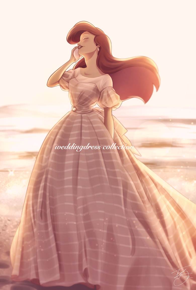 wedding dress, Ariel, The Little Mermaid, 迪士尼, 连衣裙