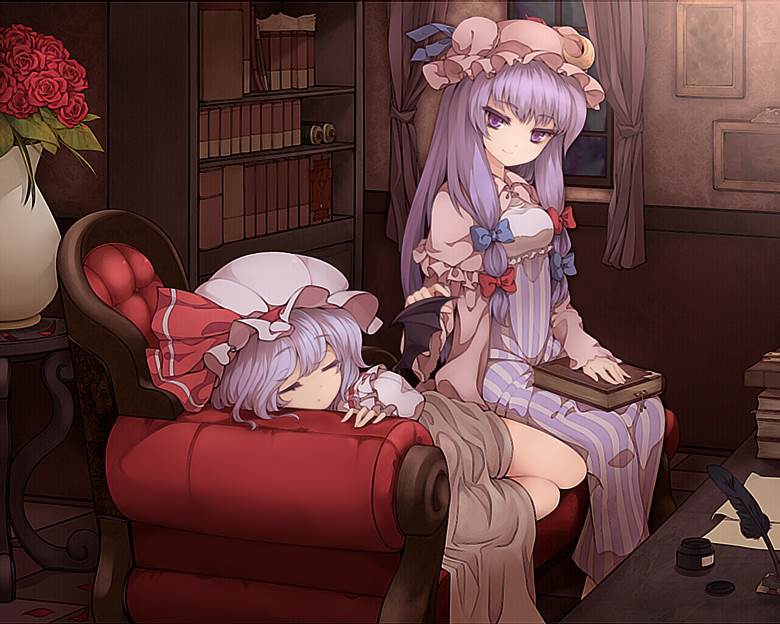 帕秋莉·诺蕾姬, 蕾米莉亚·斯卡蕾特, 东方, Remilia/Patchouli, Scarlet Devil Mansion, Patchouli's boobs, 东方Project10000收藏