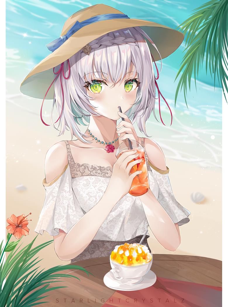 girl, summer clothes, summer, beach, Genshin Impact, Noel, Noelle (Genshin Impact), Genshin Impact 10000+ bookmarks