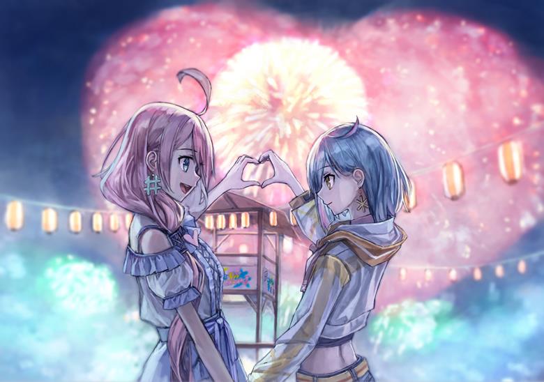 love酱, yuri, 焰火, summer festival