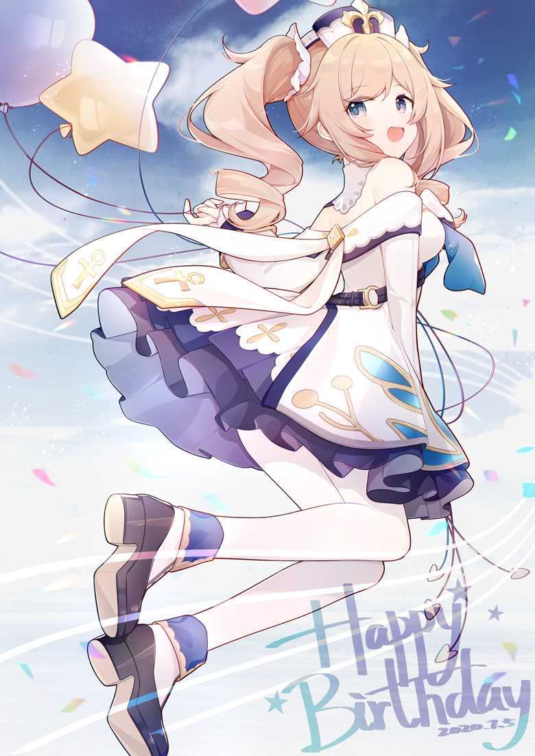 女孩子, Genshin Impact, 原神project, Barbara, White silk pantyhose, 白裤袜, 魅惑的大腿, 气球, 原神5000收藏, 芭芭拉（原神）