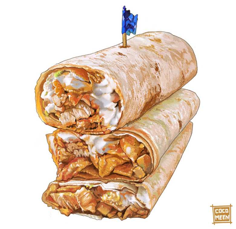 食物, food porn, 插画, 原创, kebab, 食物1000收藏