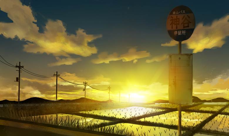 ふるさとの停留所|Hiro的田野景色pixiv插画图片