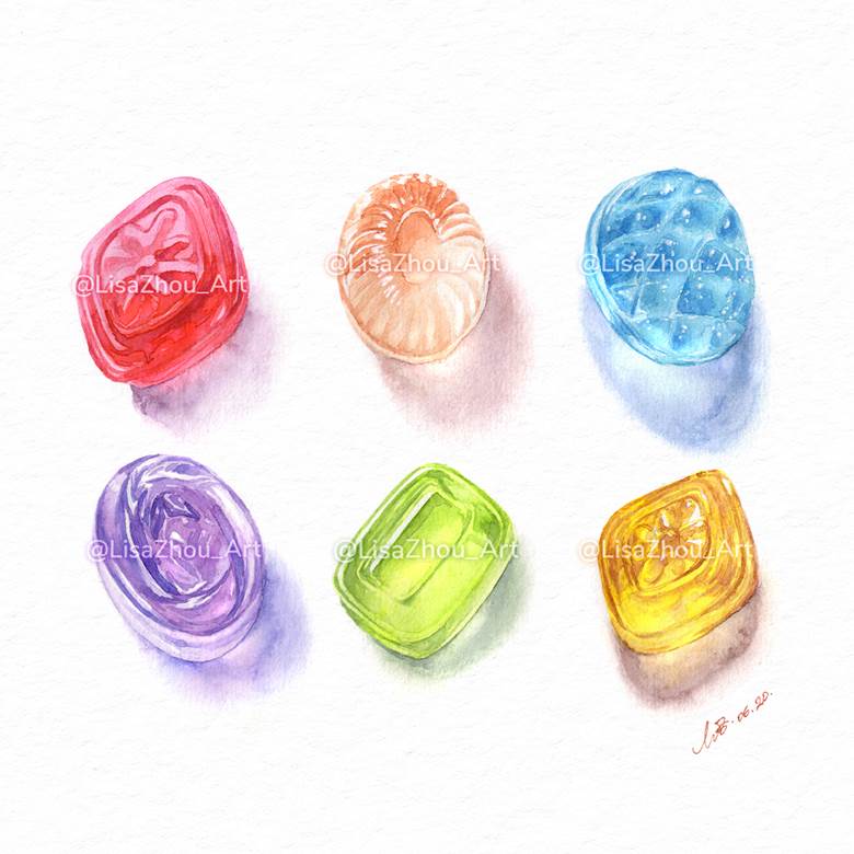 fruit, hand drawn, watercolor, food porn, 食物, 手绘, dessert, transparent watercolor