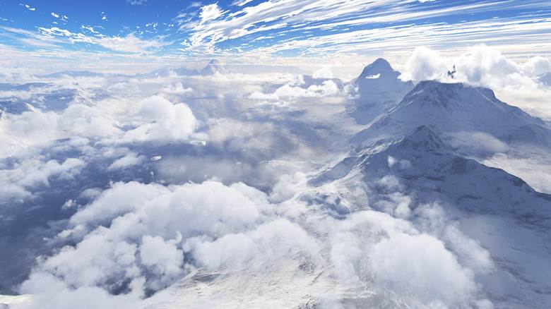 风景, 景观, lake, 云, snow, snowy landscape
