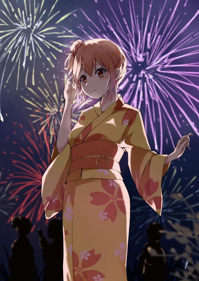 果然我的青春恋爱喜剧搞错了。, Yui Yuigahama, 焰火, summer festival, 春物