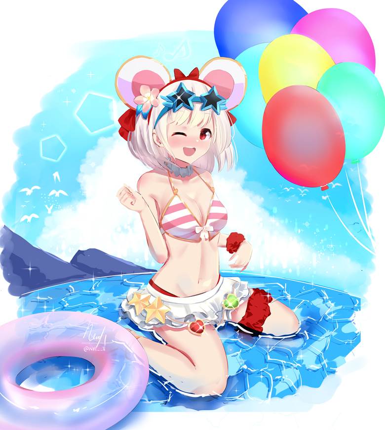 swimsuit, Granblue Fantasy, Granblue Fantasy, Vikala, balloon