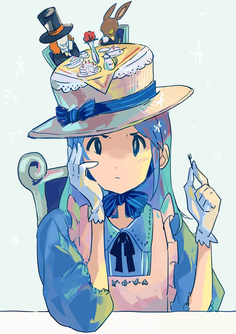 爱丽丝梦游仙境, hat, 女孩子, 原创