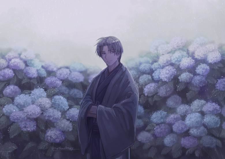 压切长谷部, 刀剑乱舞, 紫阳花