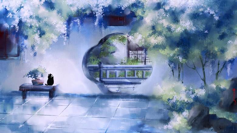 商业绘图, 插画, 风景, 原创, 原创, ancient, background, cat, 涂鸦, 风景100收藏