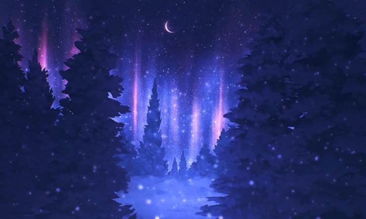 风景, background, 漂亮, 奇幻, nature, winter, night sky, starry sky, star, moon