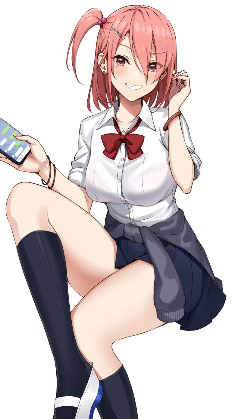原创, 辣妹, 穿洞, tied around the waist, rib socks, 红头发, 原创3000收藏, 美甲, uniform