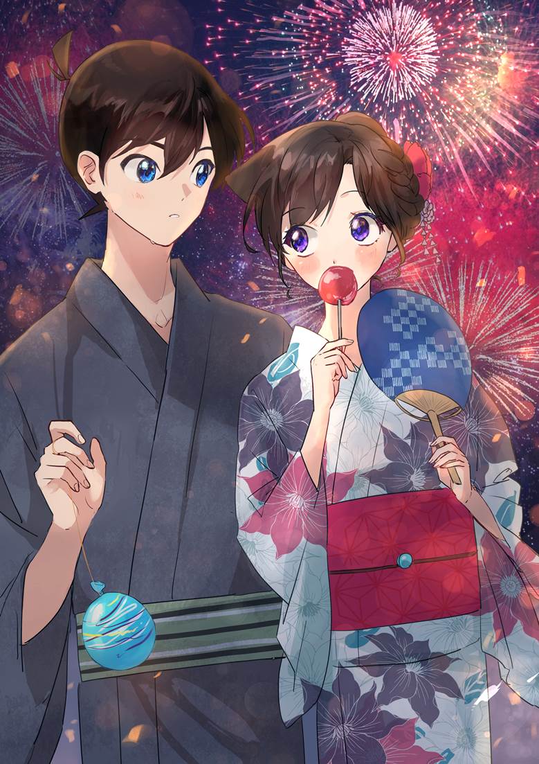 yukata, 焰火, 新一×兰, 名侦探柯南, Aoyama-related Works 100+ bookmarks