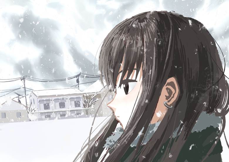 古贺のり夫の闺|くにぞー的冬天下雪插画图片