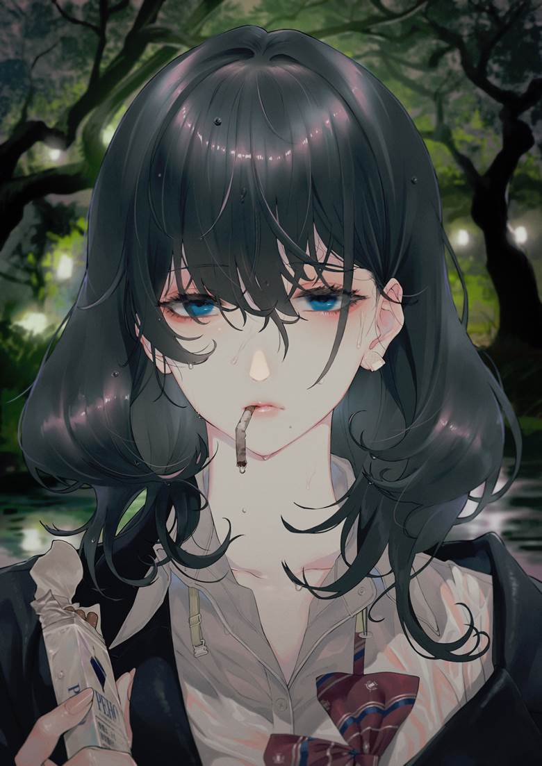 原创, 女孩子, 太美了, 叼着烟