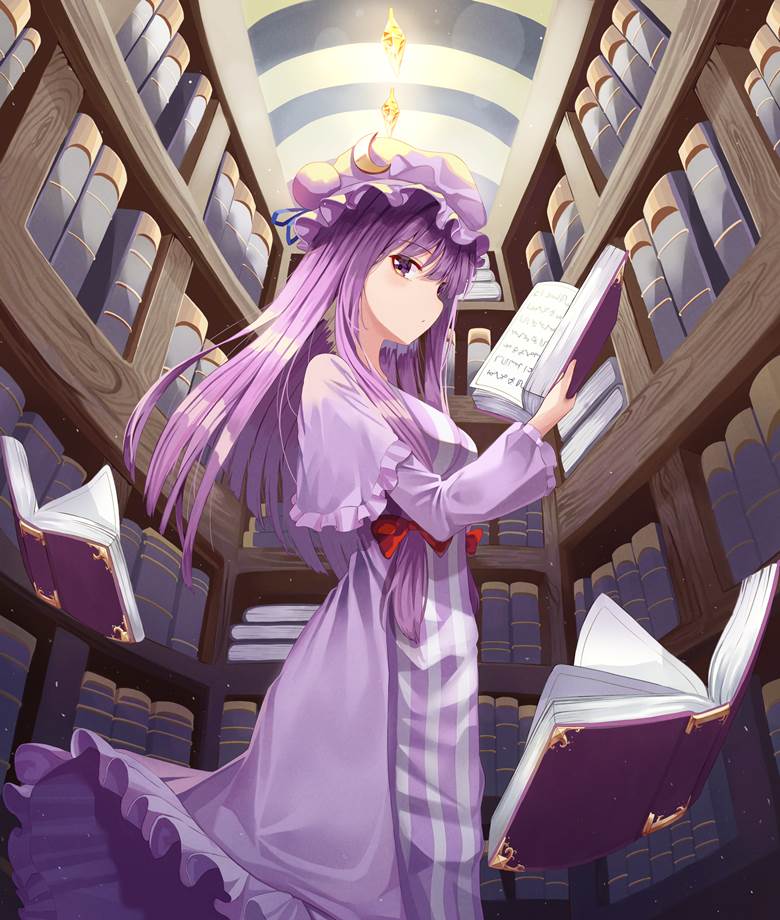 patchouli knowledge, patchouli, Touhou, Touhou Project, large breasts, young girl, Touhou Project 1000+ bookmarks