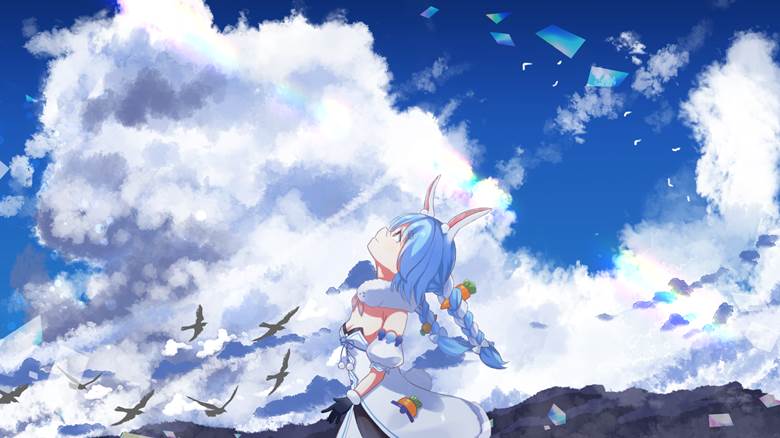 Usada Pekora, Hololive, 虚拟youtuber, 夏天, 积雨云