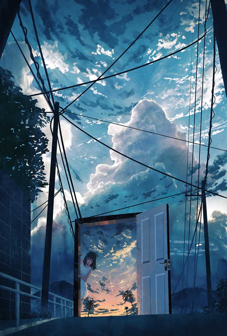 原创, 风景, background, 积雨云, 女孩子, 品味优雅, 电线, 原创3000收藏, Anywhere Door