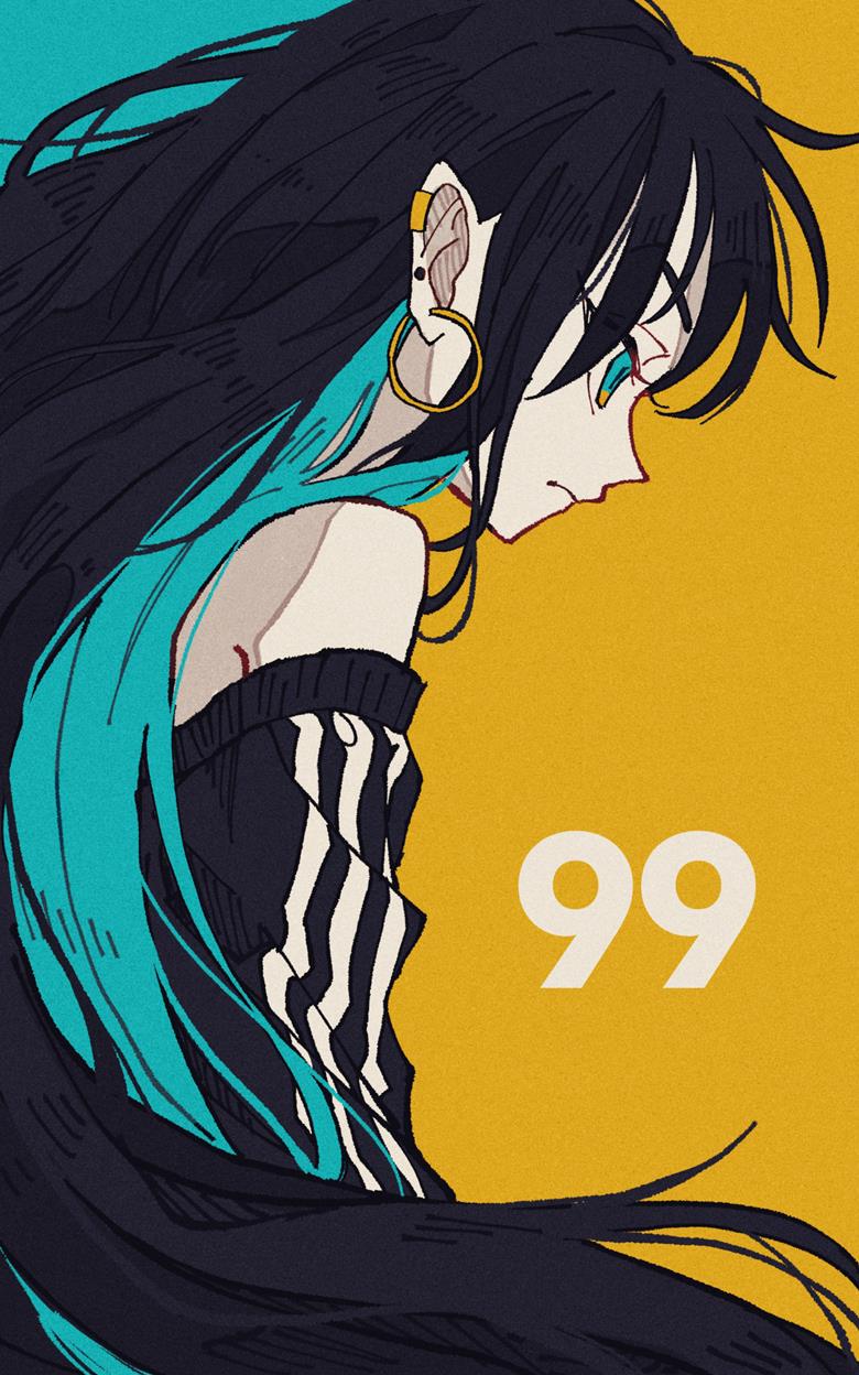 creation, girl, inner color, original, illustration, piercing, off-shoulder, original 5000+ bookmarks