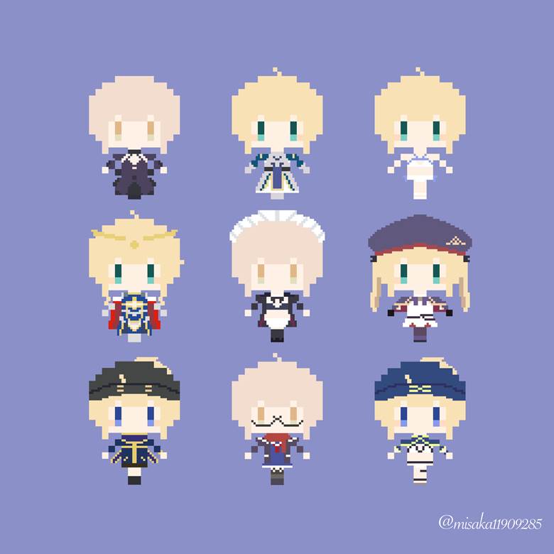 谜之女主角X, 阿尔托利亚·潘德拉贡, Saber, 点阵图