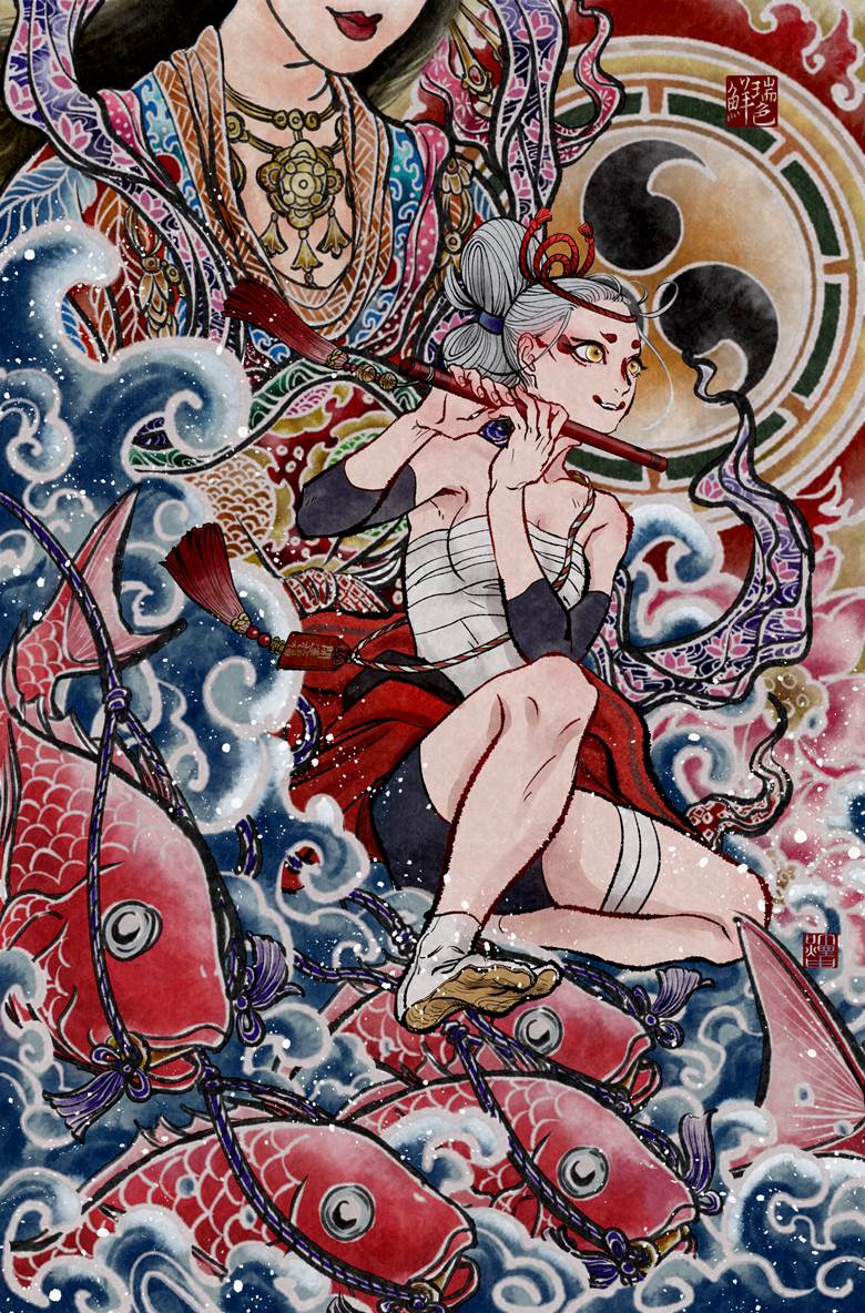 吉祥図瑞色鲜やかなり叮烟由的pixiv和风插画图片