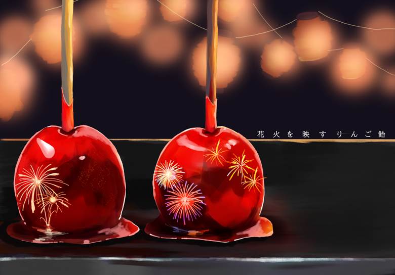 original, creation, sweet, food, festival, summer, fireworks, candy apple, Original 100+ bookmarks