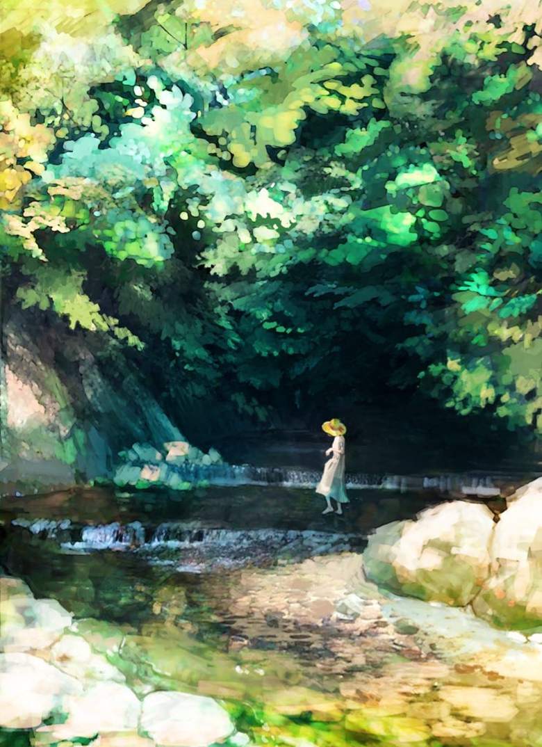 风景, background, hikaru, shadow, nature, water, 夏天, 河, summer vacation