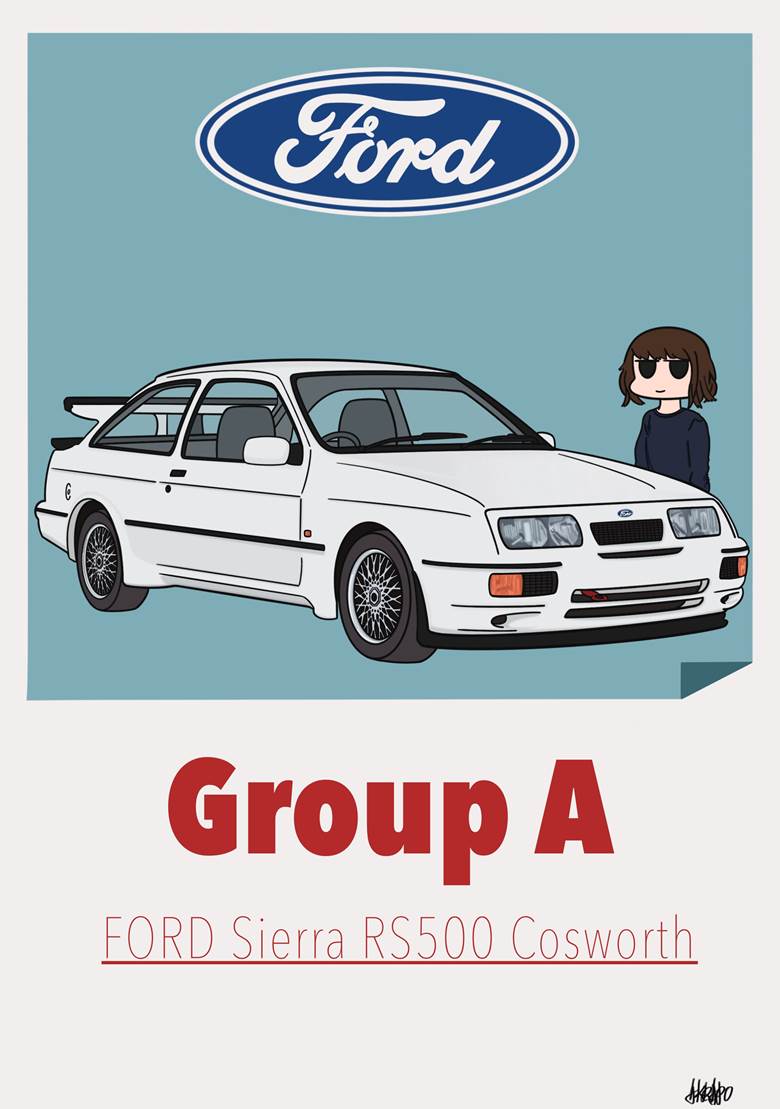 Ford Sierra RS500 Cosworth|あくらぽ的汽车插画图片