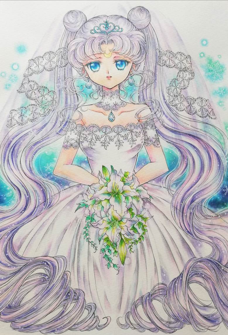 美少女战士, 水手月亮, Princess Serenity, copic马克笔, 手绘