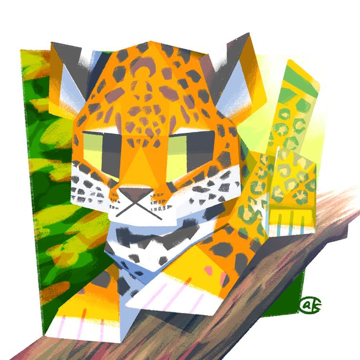 美洲豹|插画师からす商的豹插画图片
