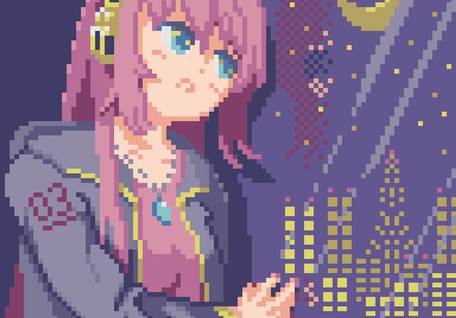 luka megurine, pixel art