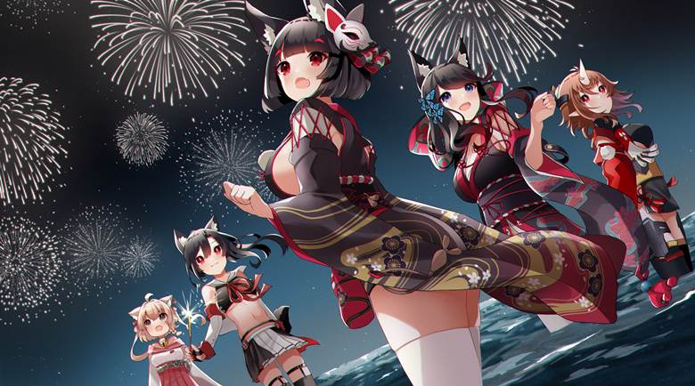 碧蓝航线, 碧蓝航线, 山城（碧蓝航线）, Fusou (Azur Lane), 最上（碧蓝航线）, Shigure (Azur Lane), Mogami (Azur Lane), 碧蓝航线1000users加入书籤, 碧蓝航线3周年纪念, Nishimura Fleet