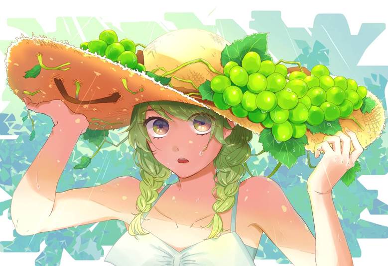Summer green|チトセ的麻花辫少女插画图片