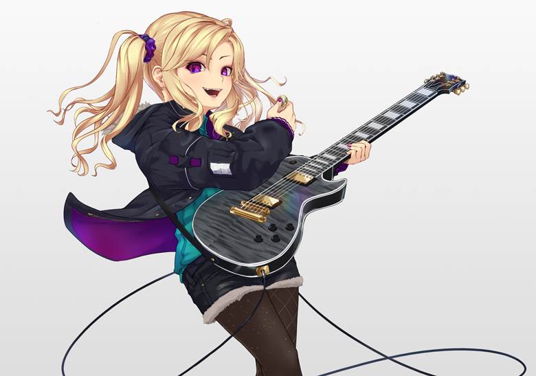 original, guitar, Les Paul, girl, nail polish